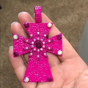 Large cross pendant and earrings